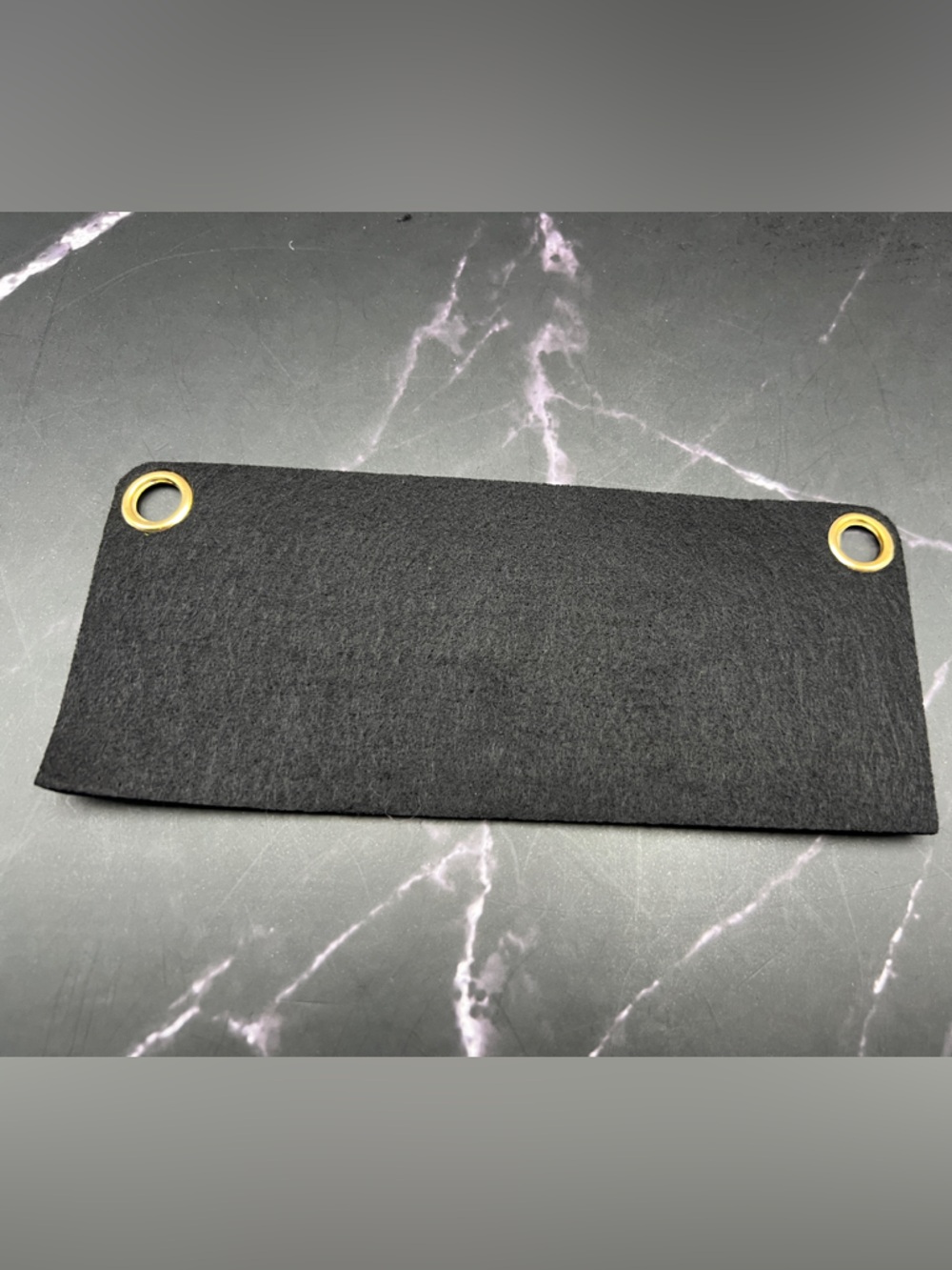 Medium Black Felt Wallet Insert /Accessory Pouch with Gold Grommets 7”x3” NWOT